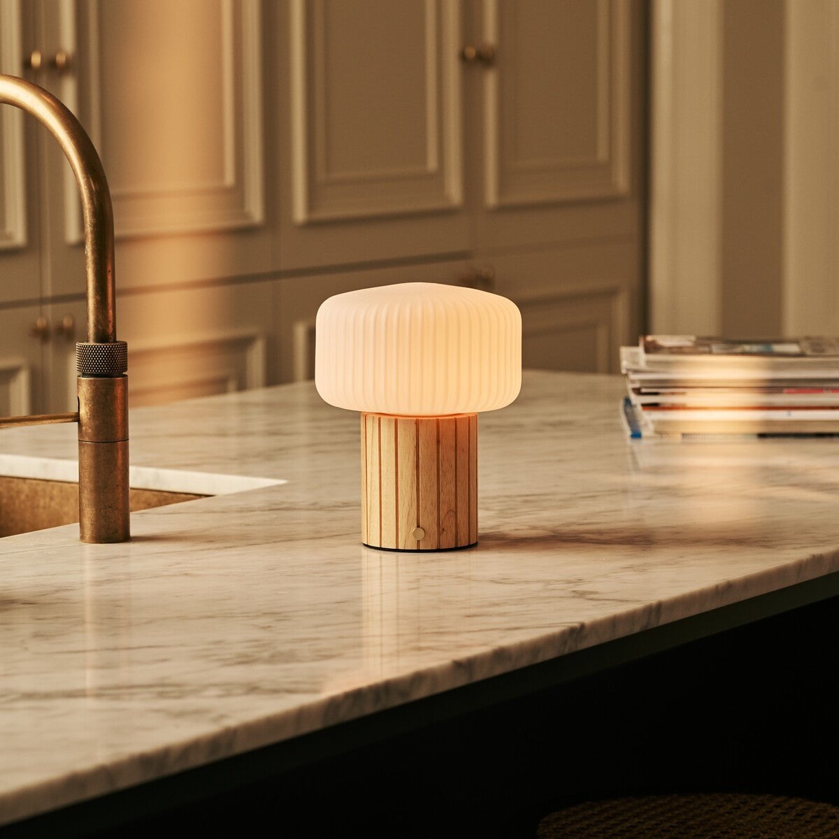 Margaux Light Brown Rechargeable Table Lamp | Stylish, Cordless & 3 Light Modes
