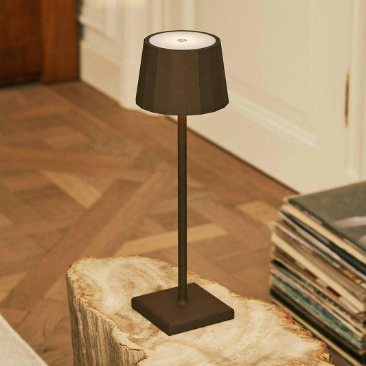 Wouter Mocha Brown Rechargeable Table Lamp | Wireless Charging & 120-Hour Battery Life