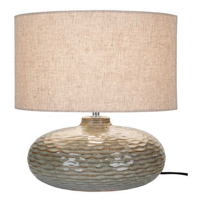 Ceramic Table Lamp - Green Oldham Lamp with Lampshade