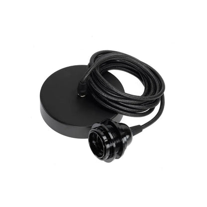 Black Cotton Ceiling Lamp Fitting - E27 Socket & 2.5m Cord