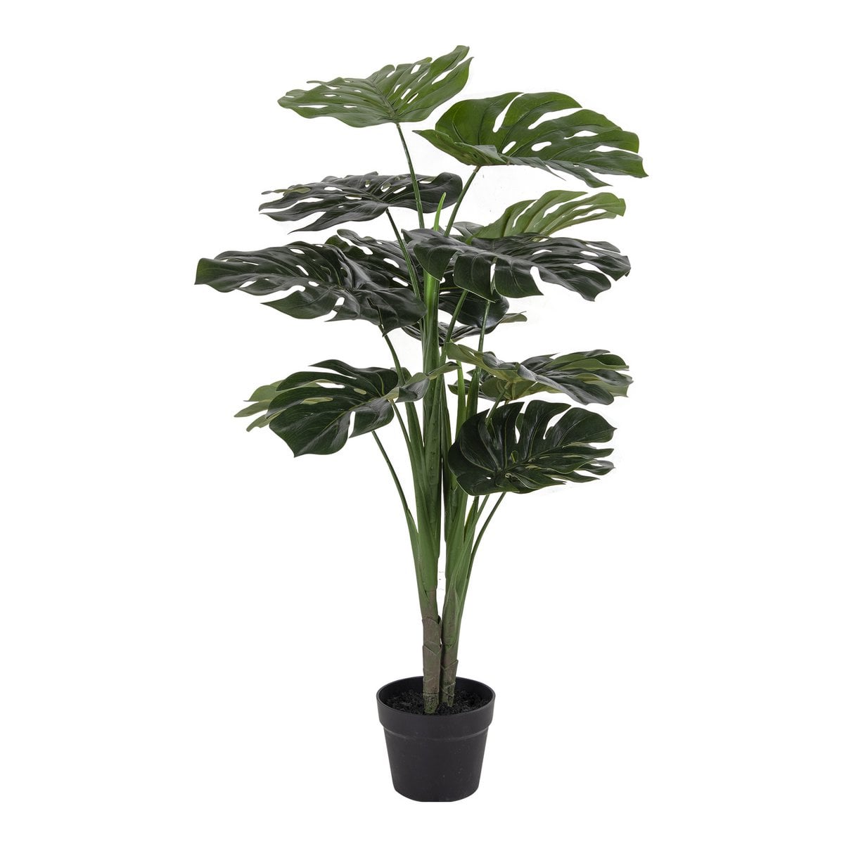 Monstera - Green, PE Plastic/Polyester/Wire/Cement, 17x18x90 cm