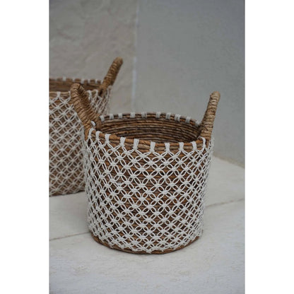 La Cesta de Macramé con Costura Cruzada - S