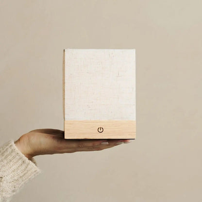Zano Light Brown Wireless Lamp with Battery | Linen Blend, LED & Three Light Modes