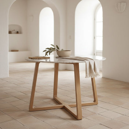 Marble Dining Table - Infinity Round Table, 120cm