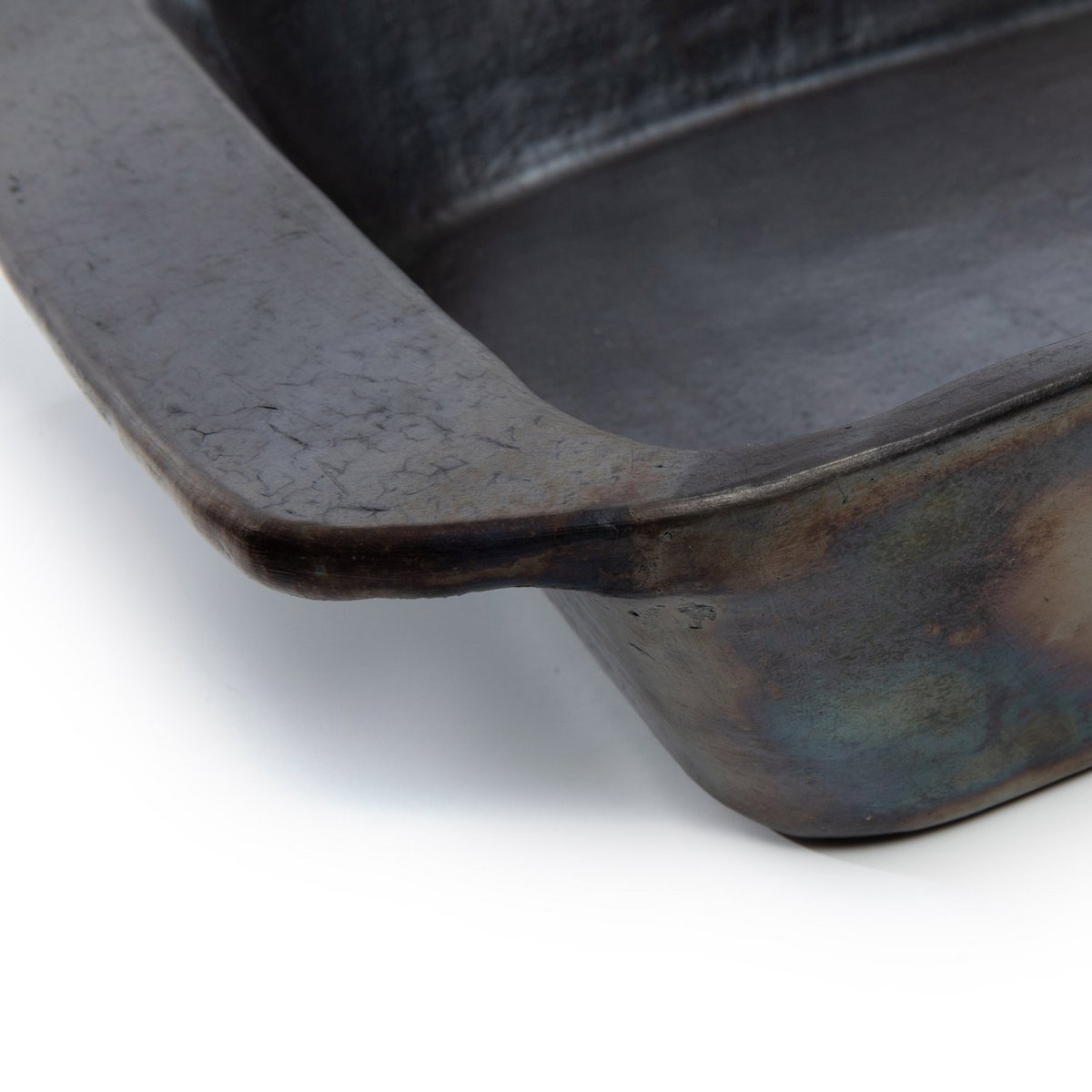 Terracotta Serving Tray - Black Burned Oven Tray for Cooking & Serving