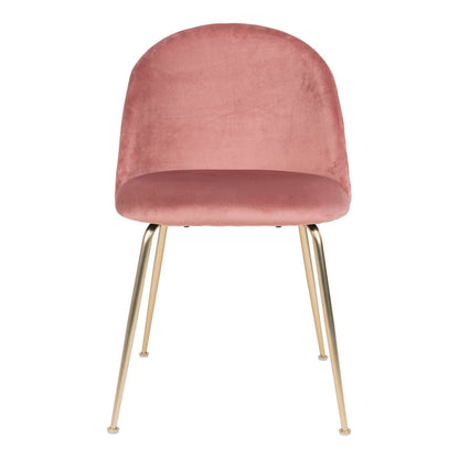 Geneve Dining Chair - Velvet, Steel, Rose - Set of 2