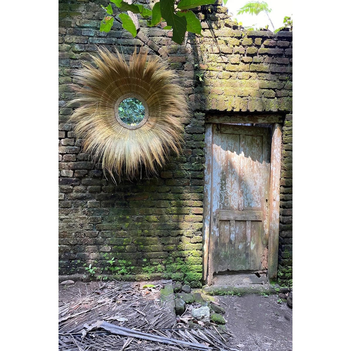 Dried Grass Sunken Forest Mirror - Natural