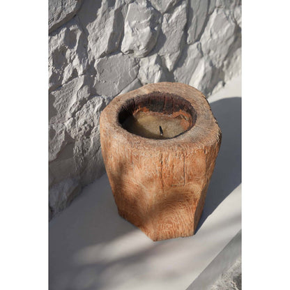 Natural Wood Candle Trunk - Handcrafted Tea Light Holder