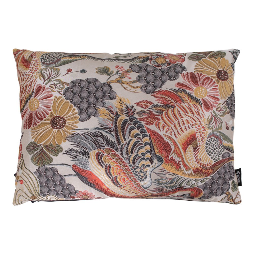 Floral Accent Cushion - Multi-Colored Flower Design - 60x45 cm