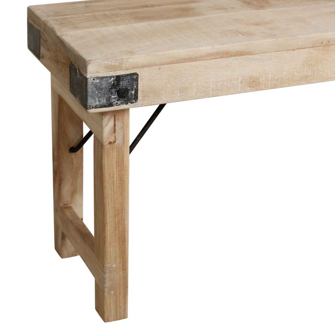 Limewash Folding Dining Bench – Rustic Seating, 120/160 cm