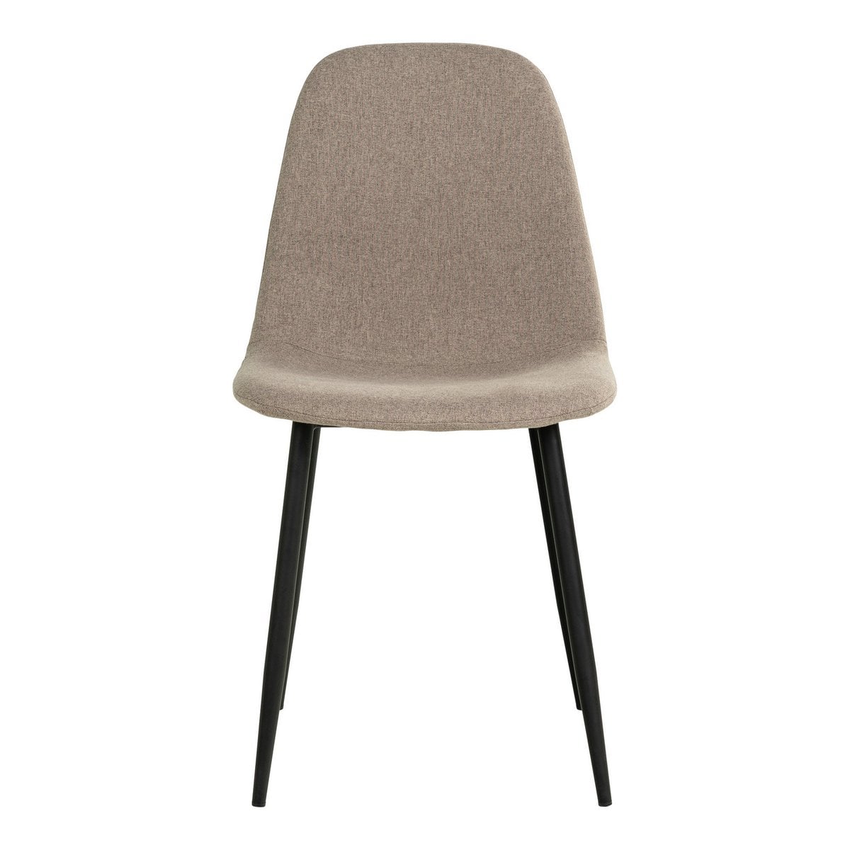 Stockholm Dining Chair - Stone, Polyester, Black Metal Legs - Set of 2
