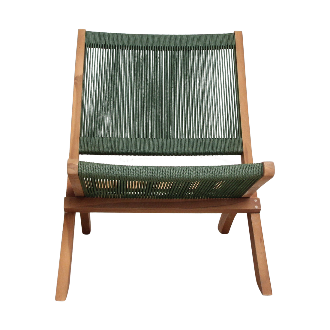 Rope folding lounge chair green