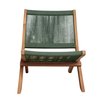 Rope folding lounge chair green