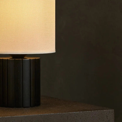 Black Table Lamp with Beige Shade – E27 Cozy Desk Light