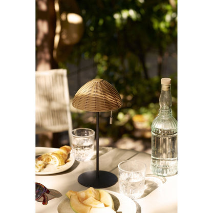 Metal LED Table Lamp Rechargeable - Nature & Black Finish