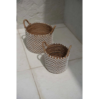 Macramé Basket - Cross Stitched - Medium