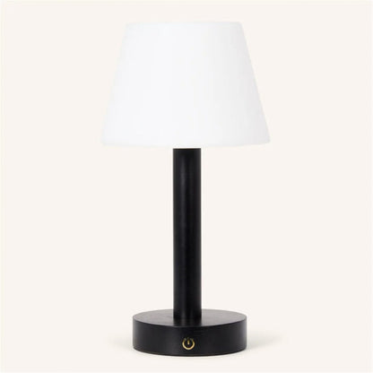 Zoë Black Wooden Rechargeable Table Lamp | Dimmable, USB-C & Up to 80 Hours of Battery Life