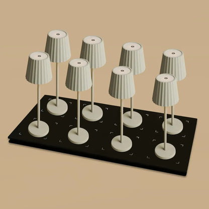 Shadow Grey Cordless Table Lamps - Set of 8 with Charging Station