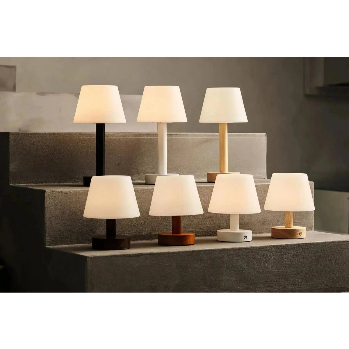 Zoë Black Wooden Rechargeable Table Lamp | Dimmable, USB-C & Up to 80 Hours of Battery Life