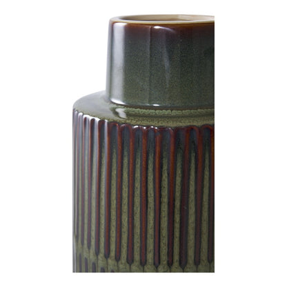 Ceramic Vase - Green and Brown Decorative Vase, ø16x30 cm