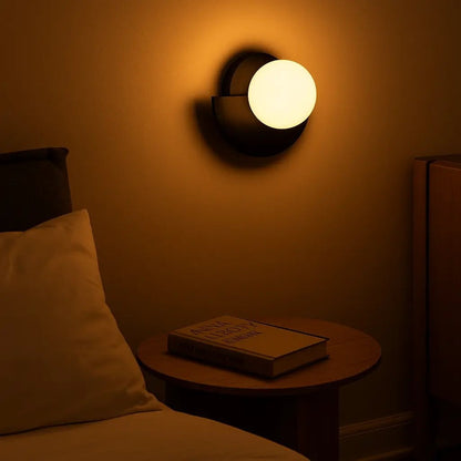 Kane Black Cordless Wall Light – Rechargeable Wood & Glass Lamp