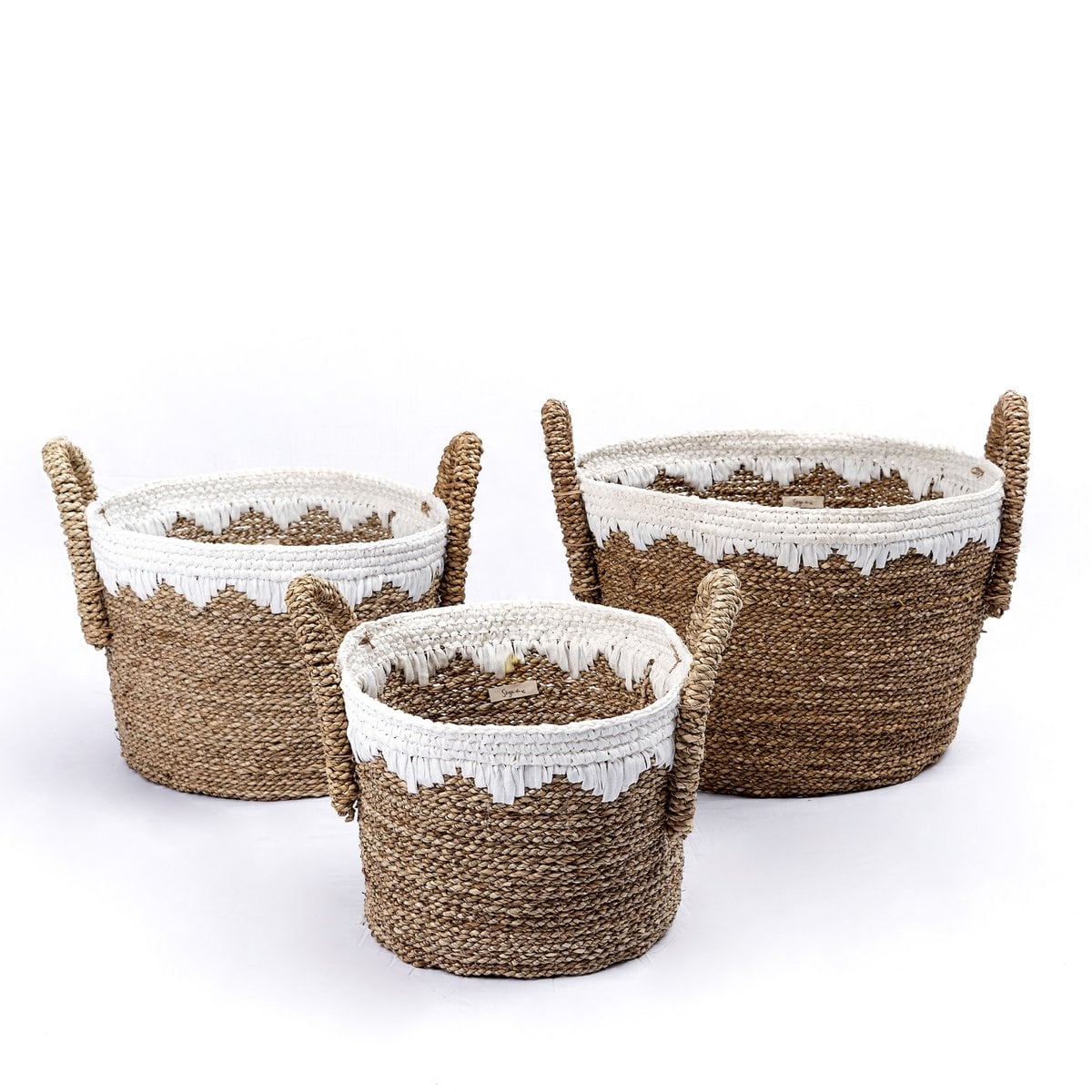Seagrass Storage Basket with Cotton Cords – Round Laundry Basket