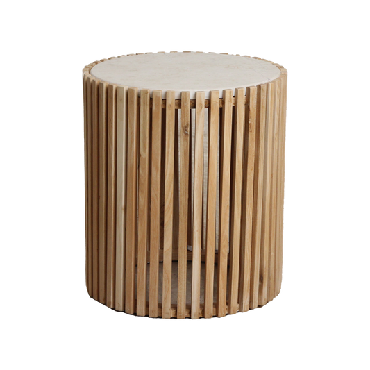 Marble Side Table - Round Accent Table - Raw Materials