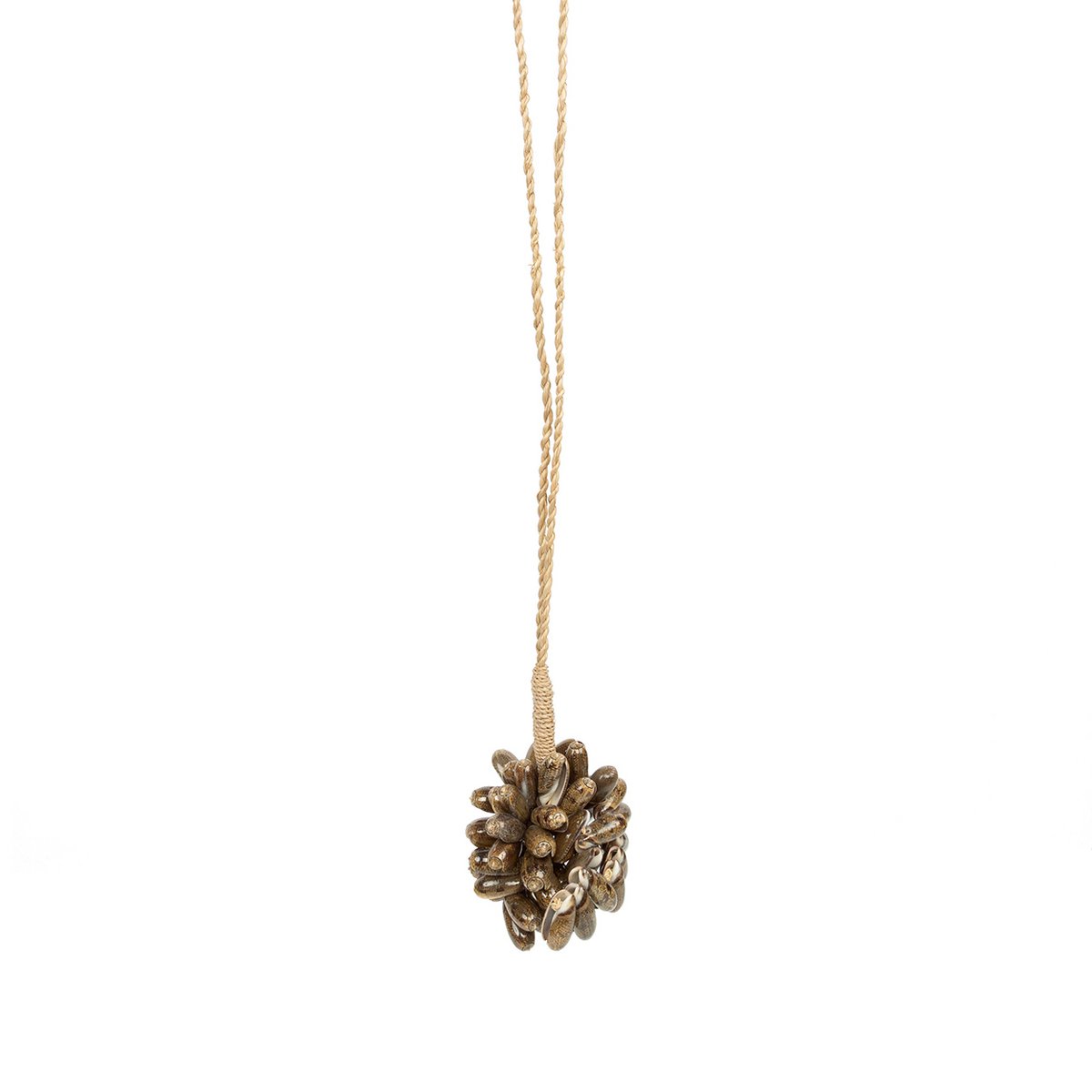 Cowrie Shell Tassel - Brown Coastal Decor