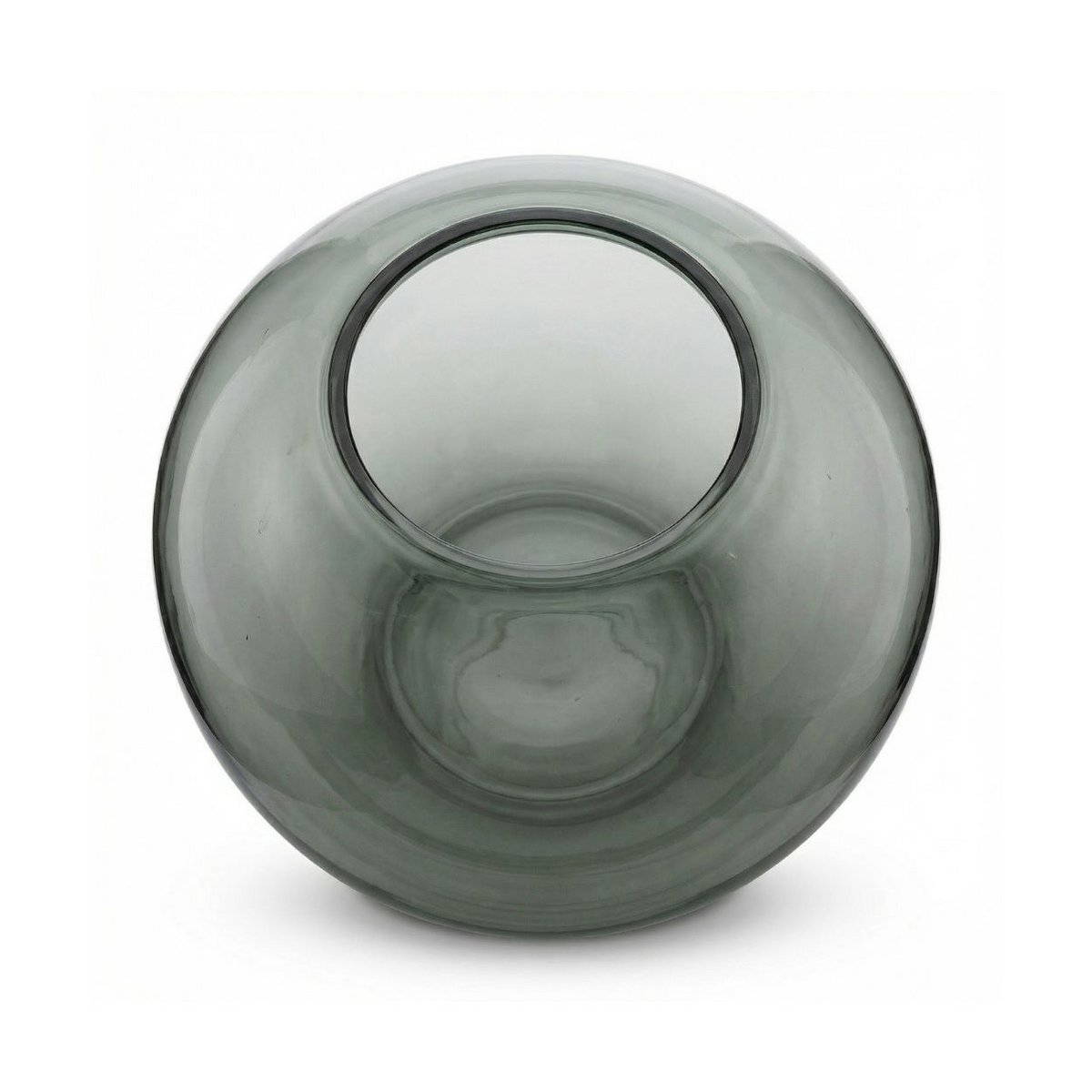 Glass Vase - Smokey Grey Handblown Vase for Home Decor