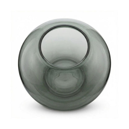 Glass Vase - Smokey Grey Handblown Vase for Home Decor