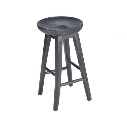 Bar Stool Mango Wood Black – The Tala Minimalist Counter Height