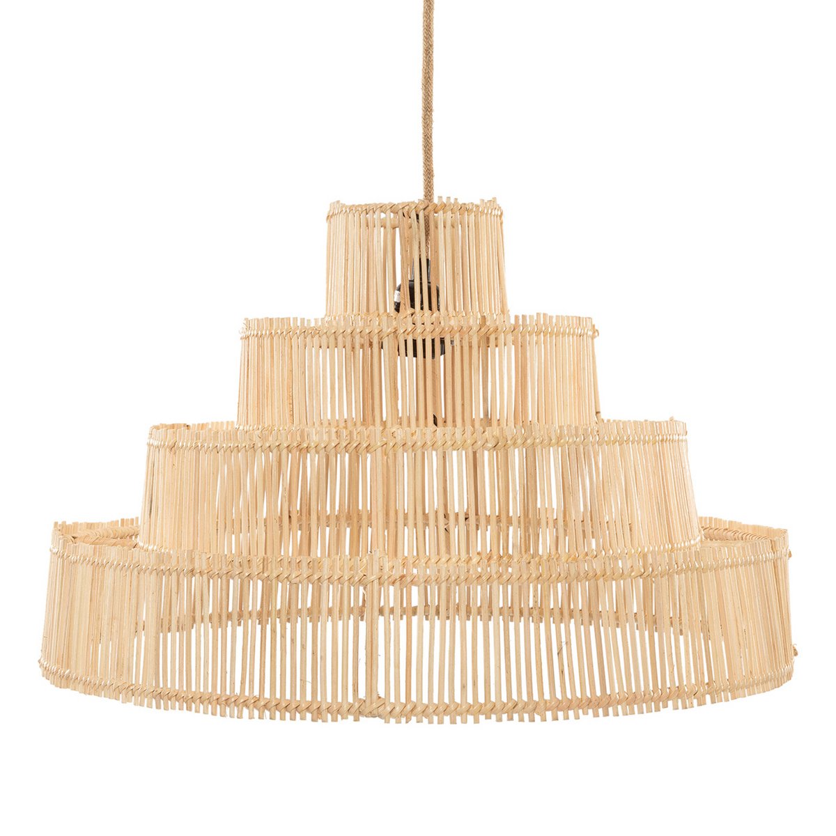 Rattan Pendant Light - Wedding Cake Style - Medium, Natural