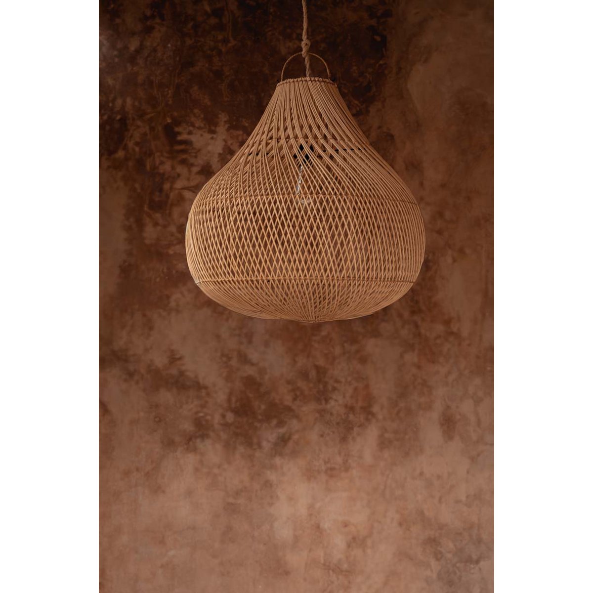 Rattan Pendant Light - Natural Woven Hanging Lamp for Indoors - M