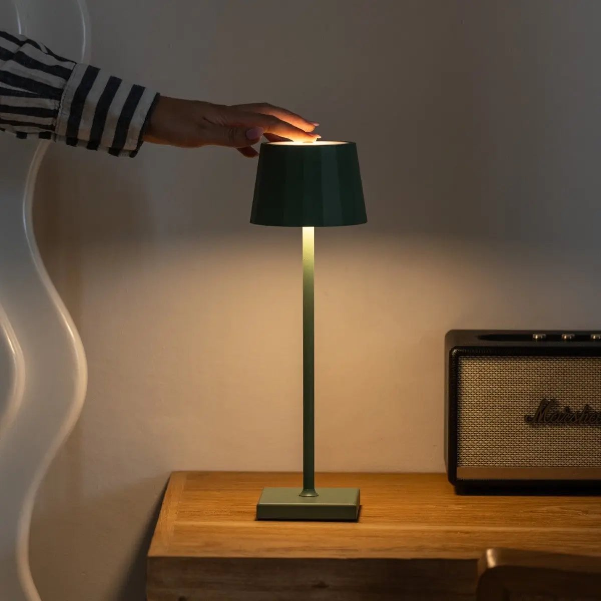 William Sage Green Rechargeable Table Lamp | USB-C, Dimmable, 120-Hour Battery