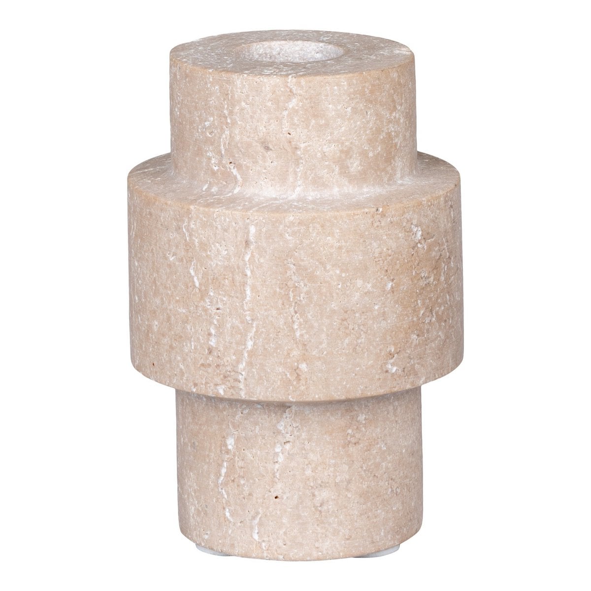 Travertine Candle Holder - Natural Stone Accent