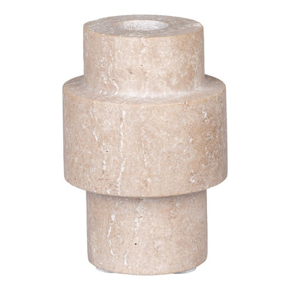 Travertine Candle Holder - Natural Stone Accent