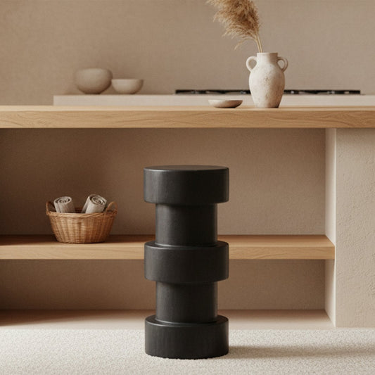 Teak Bar Stool - Black Totoma Forma Design