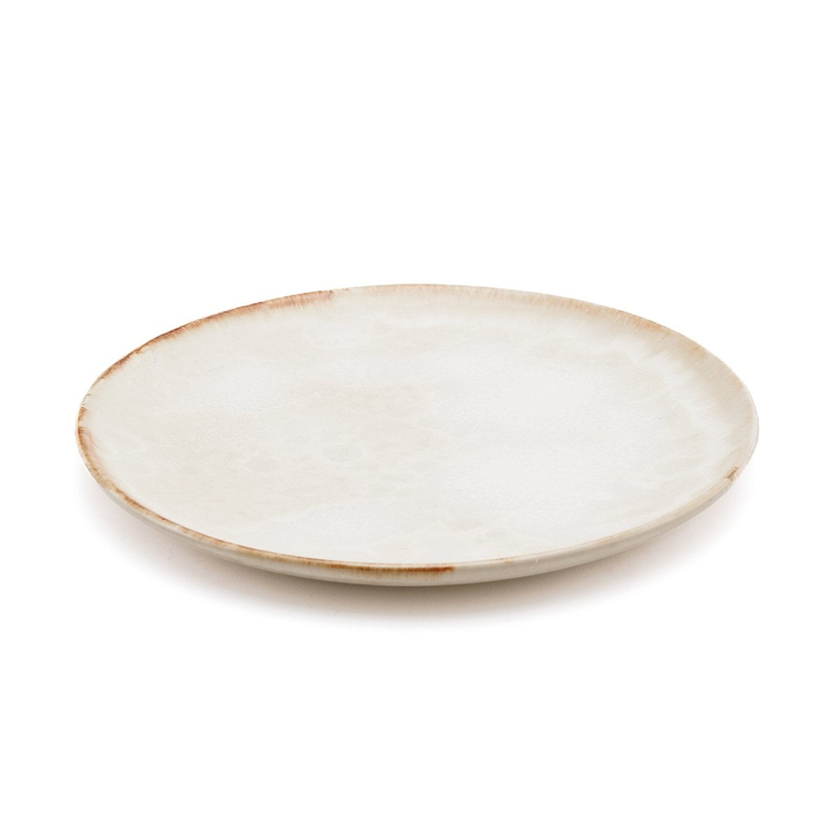 Ceramic Salad Plate - White & Gold Accent, Portuguese Design