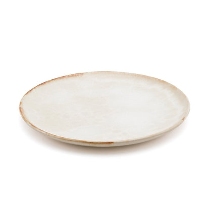 Ceramic Salad Plate - White & Gold Accent, Portuguese Design