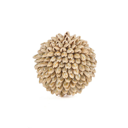 Seashell Ball Decor - Small Coastal Ornament for Shelves