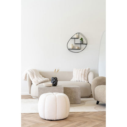 Faux Fur Throw – White Artificial Fur Cozy Throw, 130x180 cm