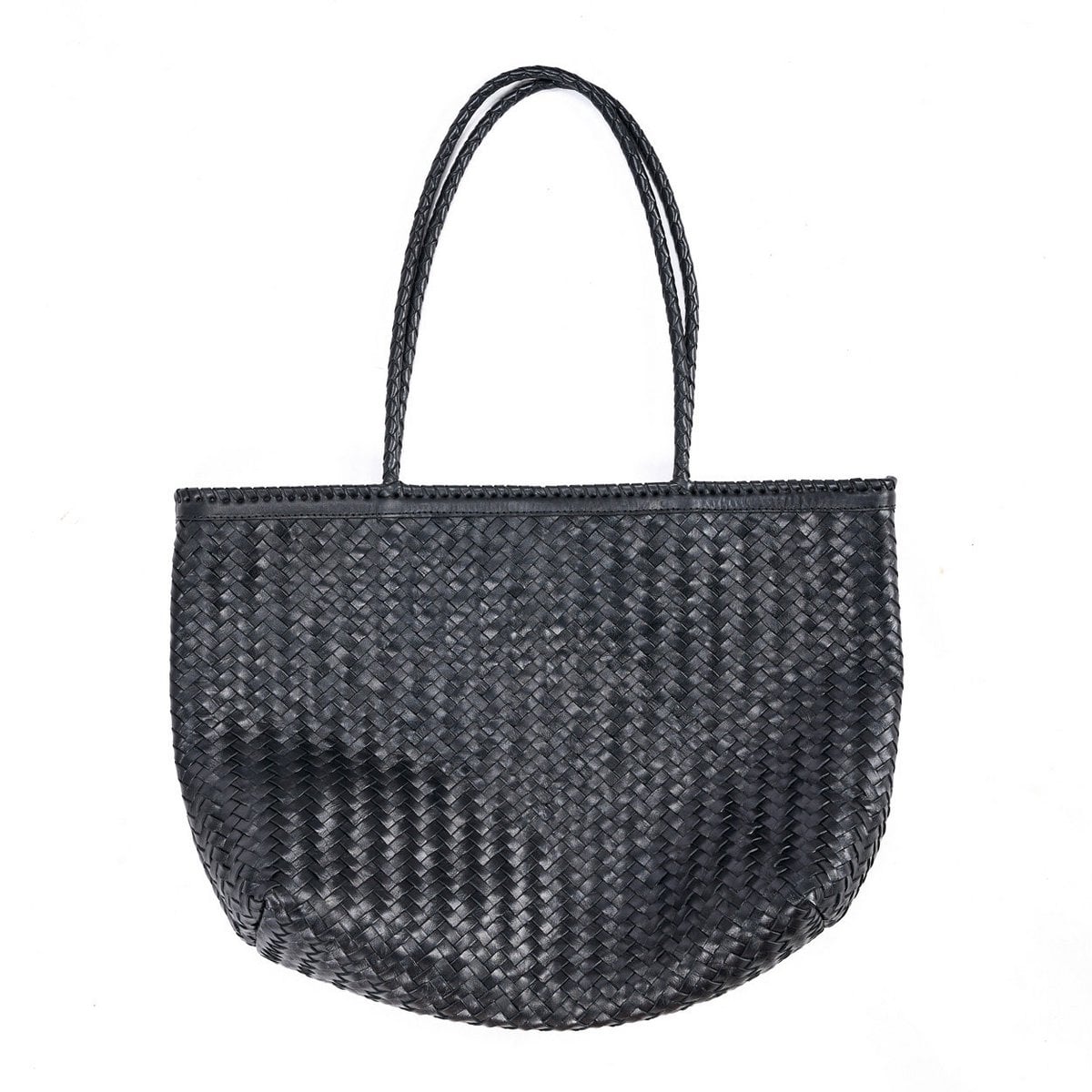 Black Leather Shopper Bag - Handmade Execu-Shopper