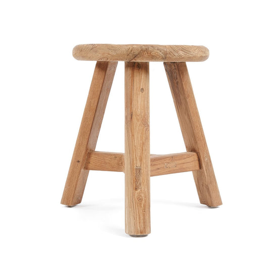 Teak Wood Stool - Round Accent Table, Handmade