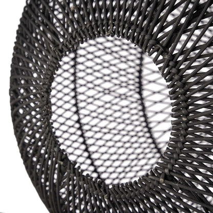 Black Handwoven Rattan Pendant Light – Layered Glow For Dining Or Bedroom