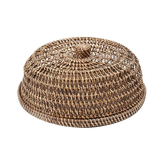 Rattan Food Cover – Large Handwoven Dome, Natural Brown