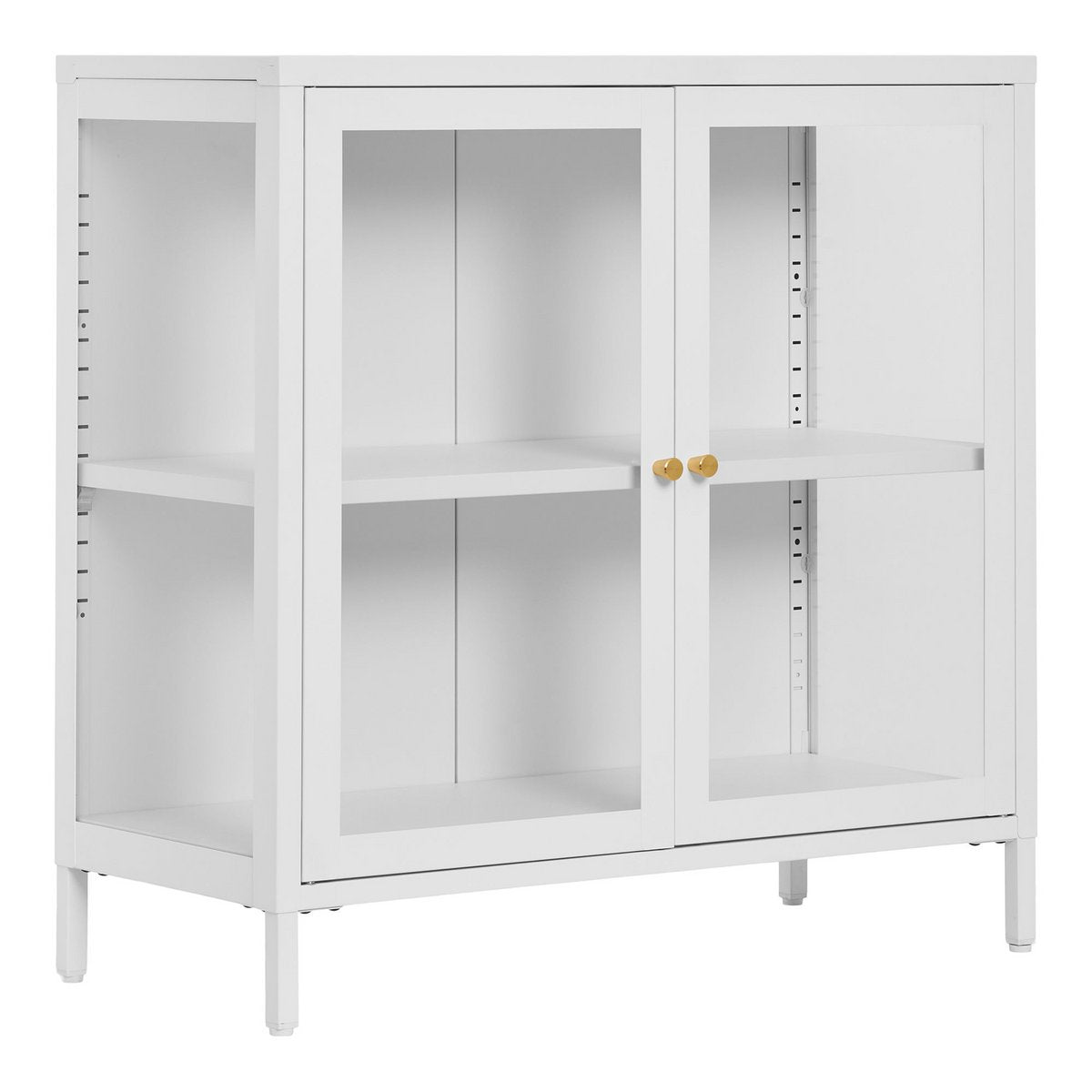 White Steel Cabinet with Glass Doors