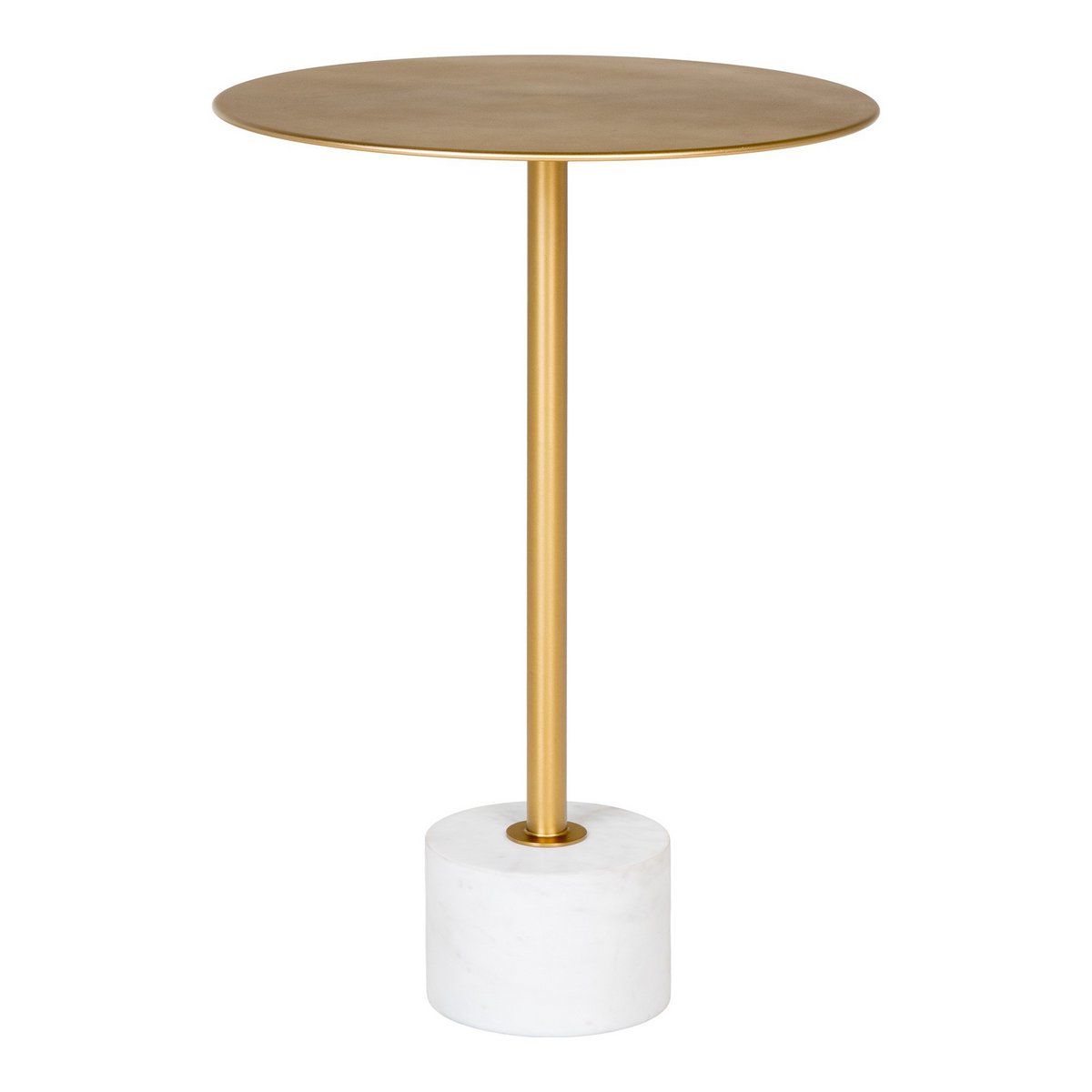 Marble Side Table with Brass Frame – Modern Accent Table, 41x58cm