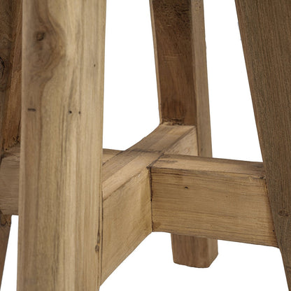 Teak Wood Stool - Natural Handmade Accent Seat