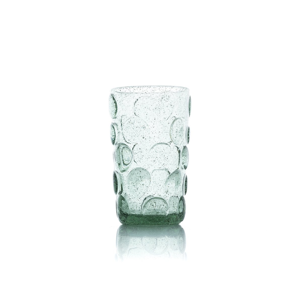 Aqua Highball Glass - Frosted Dot Design