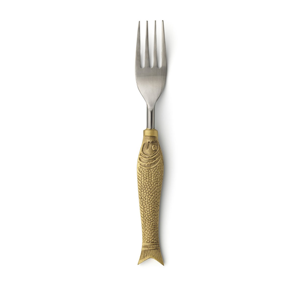 Gold Fish Shaped Table Fork - Elegant Nordic Design, Large